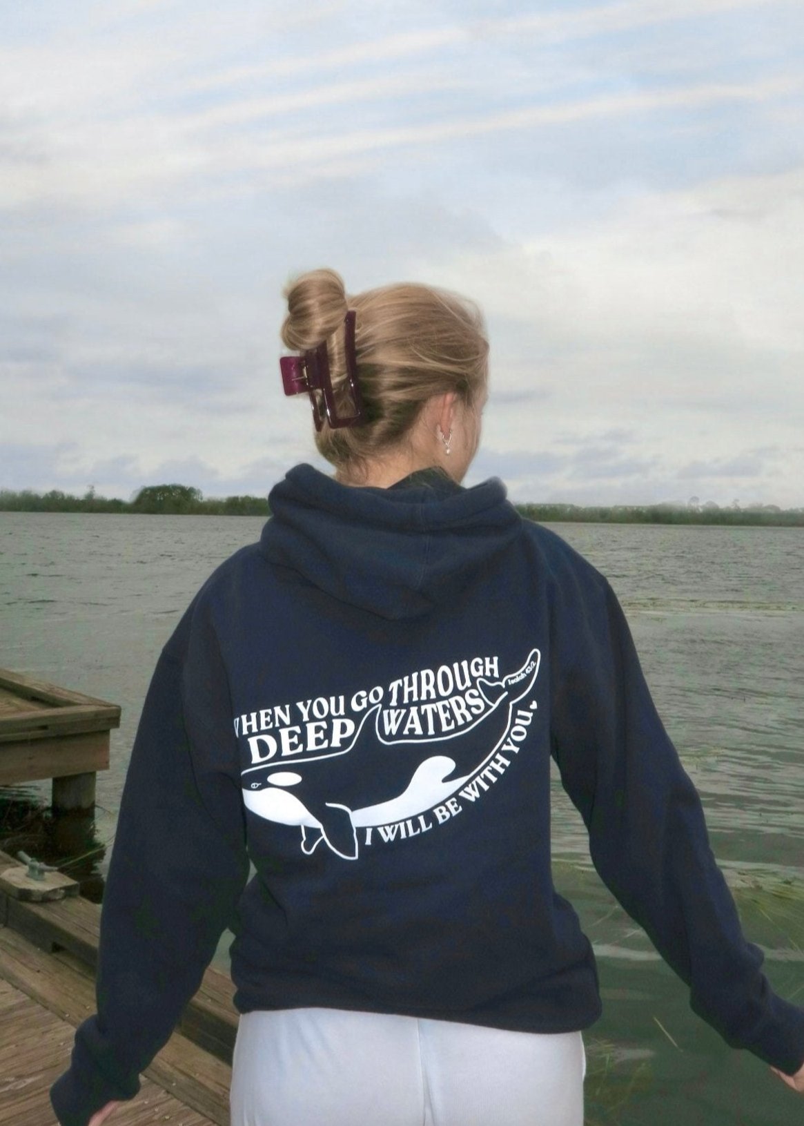 I Will Be With You Hoodie Navy Blue