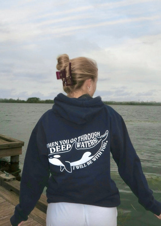 I Will Be With You Hoodie Navy Blue