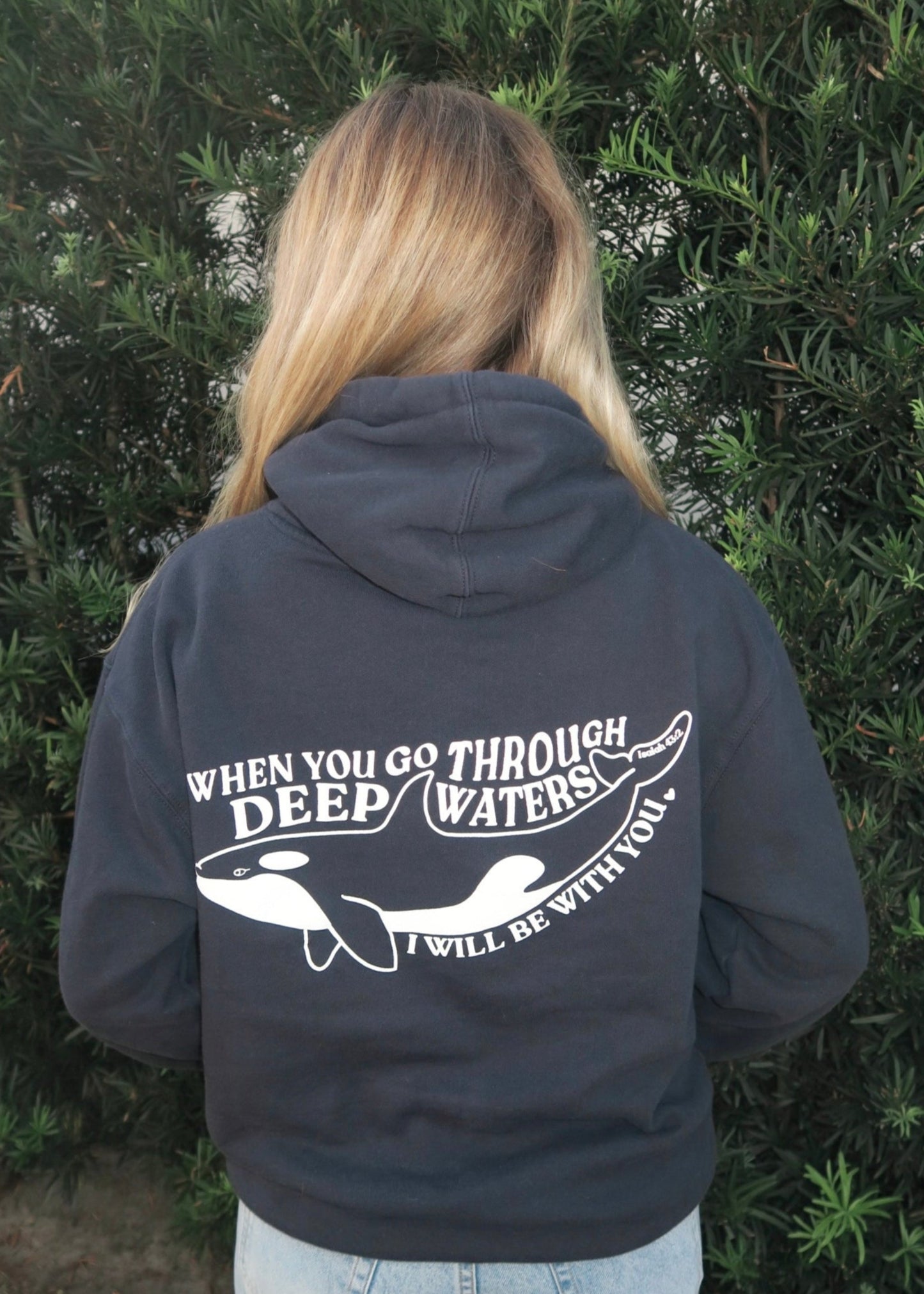 I Will Be With You Hoodie Navy Blue