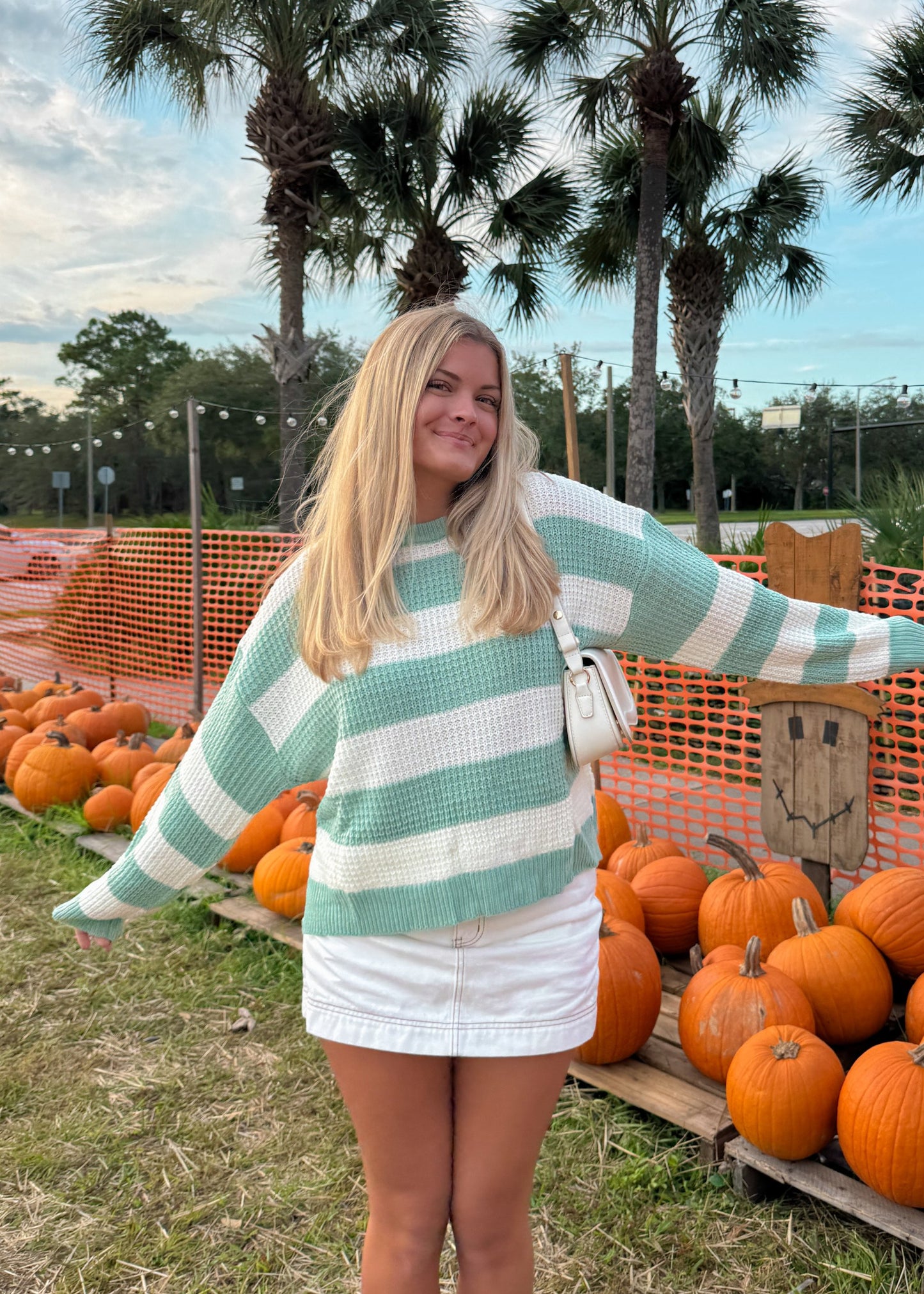 Sea Foam Stripes Sweater