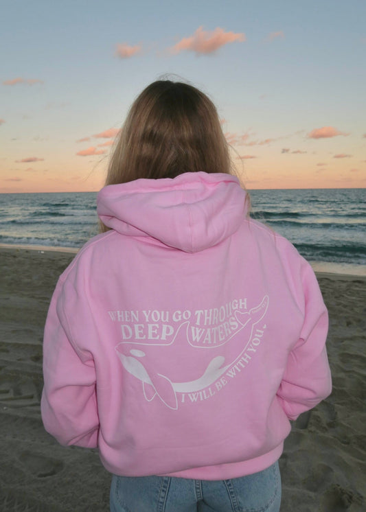 I Will Be With You Hoodie Pink